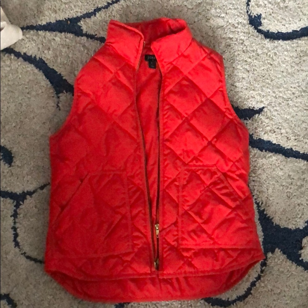 J Crew orange vest.